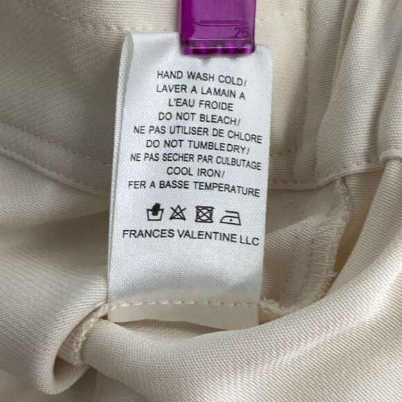 NWT Frances Valentine White Quincy Stretch Pull On Cropped Trouser Pants Size XS - Picture 9 of 10